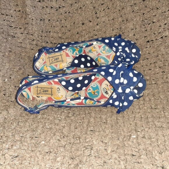 MISS L-FIRE-Suede-Navy/White Polka Dot Retro Style Slingback-Sz 8-Excellent - Picture 7 of 8